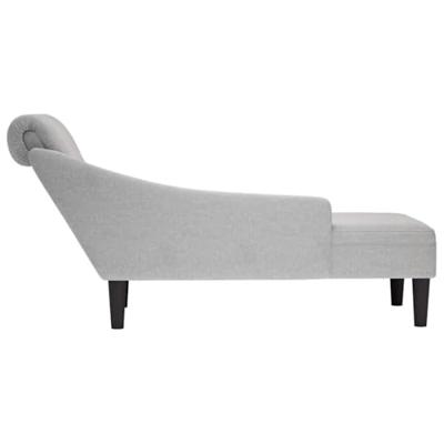 Chaise longue met kussen en rechterarmleuning stof wolk grijs