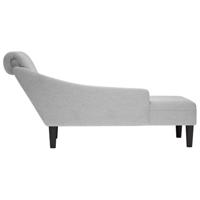 Chaise longue met kussen en rechterarmleuning stof wolk grijs - thumbnail