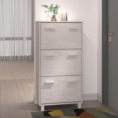 Schoenenkast HAMAR 59,5x35x117 cm massief grenenhout wit