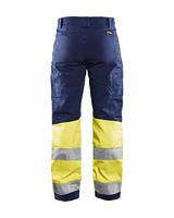 Blåkläder Dames werkbroek High-Vis met stretch 71611811 | Marine/High-Vis Geel | Maat 46 - 7330509615591 - thumbnail
