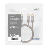 LogiLink CA1201 Cinch Audio Aansluitkabel 0.5 m Zwart Afgeschermd, Kleurcodering - thumbnail