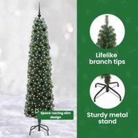 VidaXL Kunstkerstboom groen 210 cm pvc en staal en kunststof - thumbnail