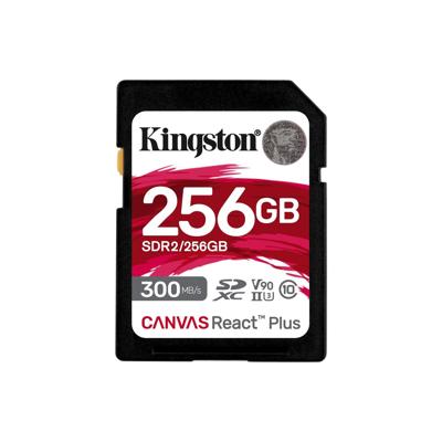 Kingston Canvas React Plus SD-kaart 256 GB Class 10 UHS-II Kingston Canvas React Plus SD-kaart 256 GB Class 10 UHS-II