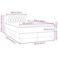 Boxspring met matras fluweel donkergrijs 120x220 cm - thumbnail