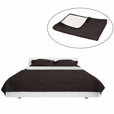 Bedsprei dubbelzijdig 230x260 cm quilt crme en bruin