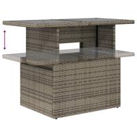 6-delige Loungeset met kussens poly rattan grijs - thumbnail