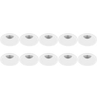 GU10 Inbouwspot 10-Pack - Wit Aluminium - Ø82mm - Verdiept Design - thumbnail