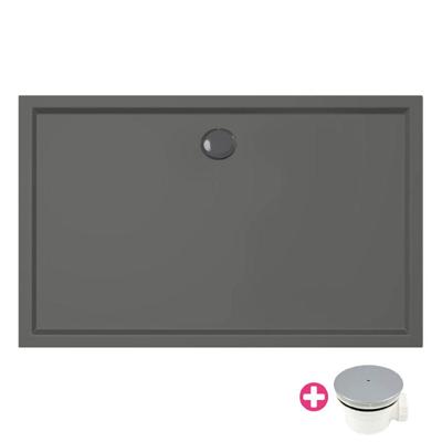 Xenz Mariana douchebak 130x90x4cm rechthoek Acryl Antraciet 6936-05 Xenz Mariana douchebak 130x90x4cm rechthoek Acryl Antraciet 6936-05