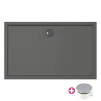 Xenz Mariana douchebak 130x90x4cm rechthoek Acryl Antraciet 6936-05 - thumbnail