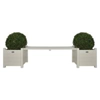 Esschert Design bank met plantenbak wit cf33w - thumbnail