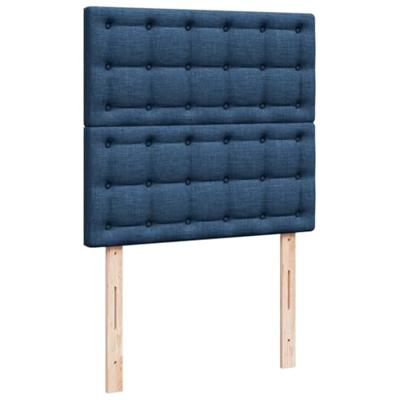 Boxspring met matras stof blauw 90x200 cm