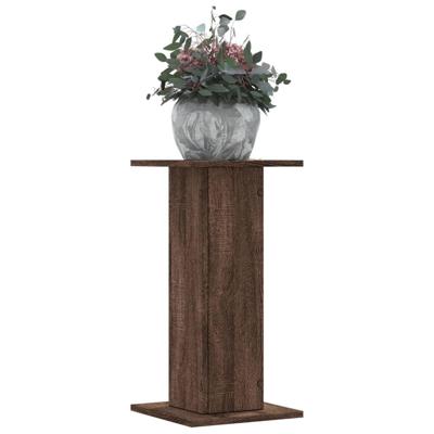 Plantenstandaards 2 st 30x30x60 cm bewerkt hout bruin eiken