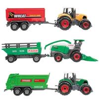 Toi-Toys Metal tractor met aanhanger, 6dlg. - thumbnail