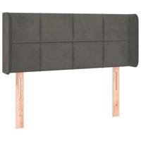 Hoofdbord met randen 93x16x78/88 cm fluweel donkergrijs - thumbnail