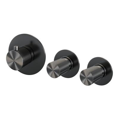 Inbouwthermostaatset Brauer Gunmetal Carving Incl Staafhanddouche En Badafvoer Geborsteld Gunmetal Inbouwthermostaatset Brauer Gunmetal Carving Incl Staafhanddouche En Badafvoer Geborsteld Gunmetal
