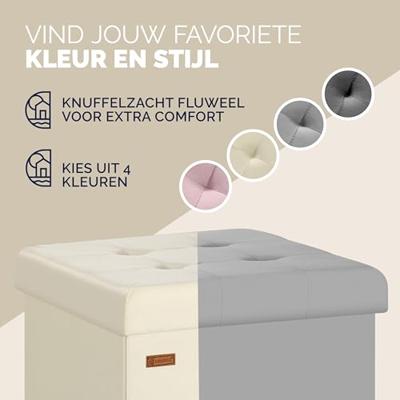 Opvouwbare poef met opslag donkergrijs Opvouwbare poef met opslag donkergrijs