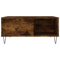 Salontafel 80x80x36,5 cm bewerkt hout gerookt eikenkleurig - thumbnail
