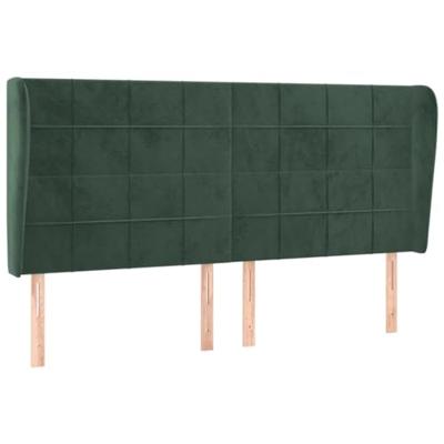 Hoofdbord met randen 183x23x118/128 cm fluweel donkergroen