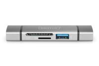 Digitus DA-70886 Externe geheugenkaartlezer / hub USB-A 3.0, USB-A, USB-C Grijs - thumbnail