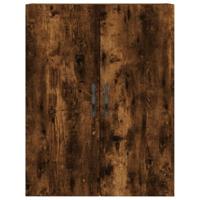 Hoge kast 69,5x34x180 cm bewerkt hout gerookt eikenkleurig - thumbnail