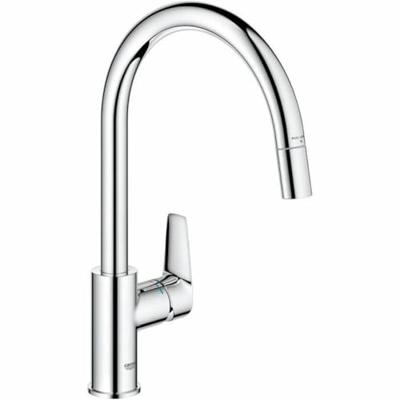 Grohe QuickFix Start Edge keukenmengkraan met uittrekbare handdouche rond chroom