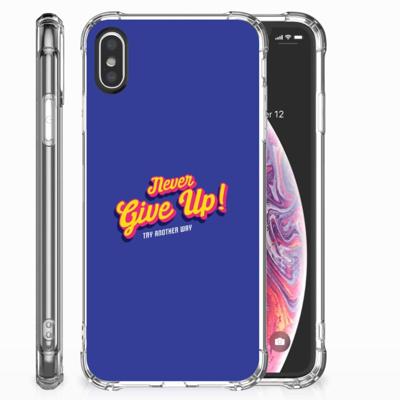 Apple iPhone X | Xs Telefoonhoesje met tekst Never Give Up Apple iPhone X | Xs Telefoonhoesje met tekst Never Give Up