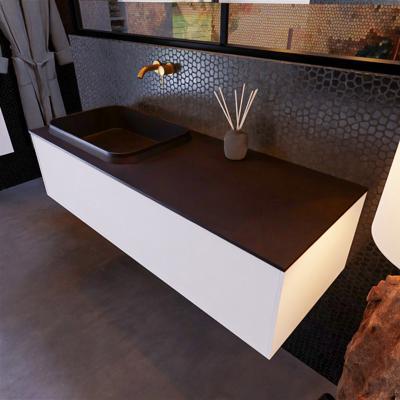 Badkamermeubelset Mondiaz Erin 120 cm met 1 Lade met RIDGE Wastafel Links Urban Zonder Kraangaten Greeploos Mat Carrara Badkamermeubelset Mondiaz Erin 120 cm met 1 Lade met RIDGE Wastafel Links Urban Zonder Kraangaten Greeploos Mat Carrara