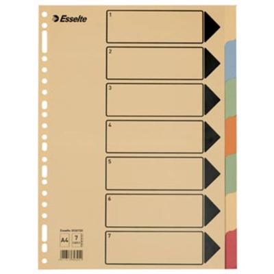 Esselte tabbladen voor ft A4 karton 7 tabs 23 perforatiegaten