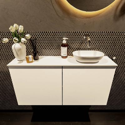 MONDIAZ FOWY toiletmeubel 100cm kleur talc. Waskom positie rechts kleur talc | talc. Zonder kraangat