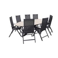 Hartman Napoli Xerix / GI Edison 280x140 cm. tafel - ovale verstelbare tuinset - thumbnail