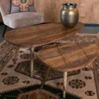 Dutchbone Organische Salontafel 'Sham' set van 2 stuks - thumbnail