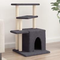 Kattenmeubel met sisal krabpalen 83,5 cm donkergrijs - thumbnail