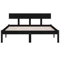Bedframe massief grenenhout zwart 140x200 cm - thumbnail