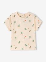 T-shirt palmbomen biologisch katoen ecru - thumbnail