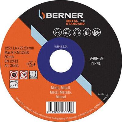 Cema Berner slijpschijf metalline standard plat 125x1,0x22,23mm