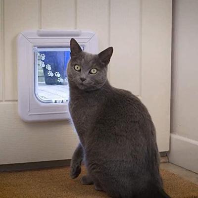 Cat Mate microchip kattenluik met tijdklok 100mm wit - thumbnail