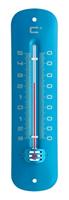 Metalen thermometer 19 cm blauw voor gebruik binnen en buiten - thumbnail