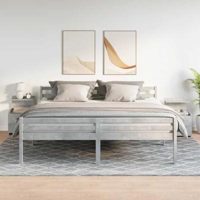 Nachtkastjes 2 st met 2 lades betongrijs 40x36,5x62 cm
