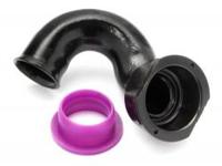 Exhaust header ( rear exhaust engines/lshape/black) - thumbnail