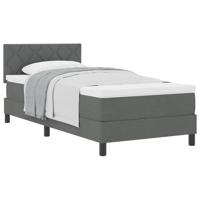Boxspringbed met Matras Donkergrijs 90x200 cm Stof - thumbnail