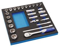 Promat/Tecwerk Gereedschapsmodule | 27-delig 2/3-module | dopsleutel - 4000871248 - thumbnail