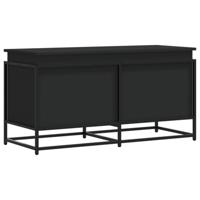 VidaXL Opbergbox met deksel 100x40x51,5 cm bewerkt hout zwart - thumbnail