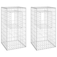 VidaXL Schanskorf palen 2 st 50x50x100 cm ijzer - thumbnail
