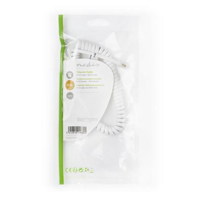 Telefoonkabel | RJ10 male - RJ10 male | 2,0 m | Wit