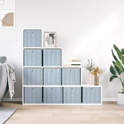 VidaXL Opbergboxen 10 st inklapbaar 32x32x32 cm ongeweven stof blauw VidaXL Opbergboxen 10 st inklapbaar 32x32x32 cm ongeweven stof blauw
