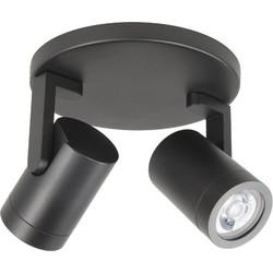Highlight OpbouwspotHalo Spot zwart 2-lichts rond - S7146.01