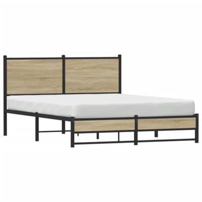 Bedframe zonder matras metaal sonoma eikenkleurig 140x190 cm
