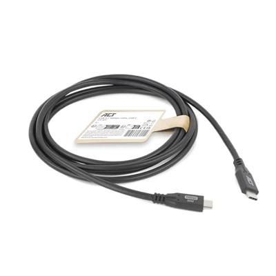 ACT AC7440 USB 3.0 10Gbps 60W USB Type-C® kabel | Zwart | 50 cm