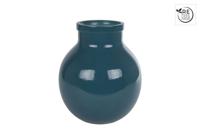 Vaas Aran glossy staalblauw glas 21x21x25cm - thumbnail