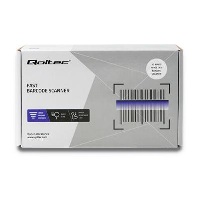 Qoltec 50866 Laserbarcodelezer 1D | CCD | USB | zwart